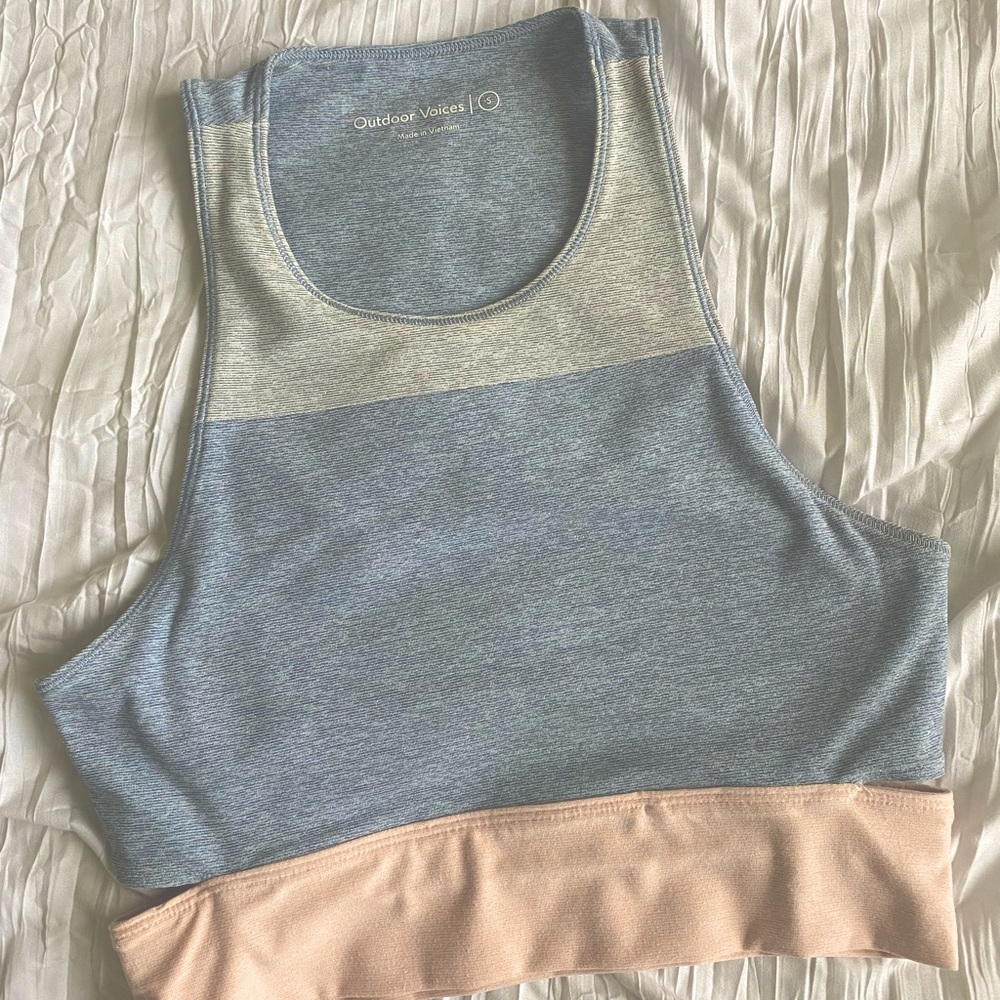 OV tri-tone slashback crop